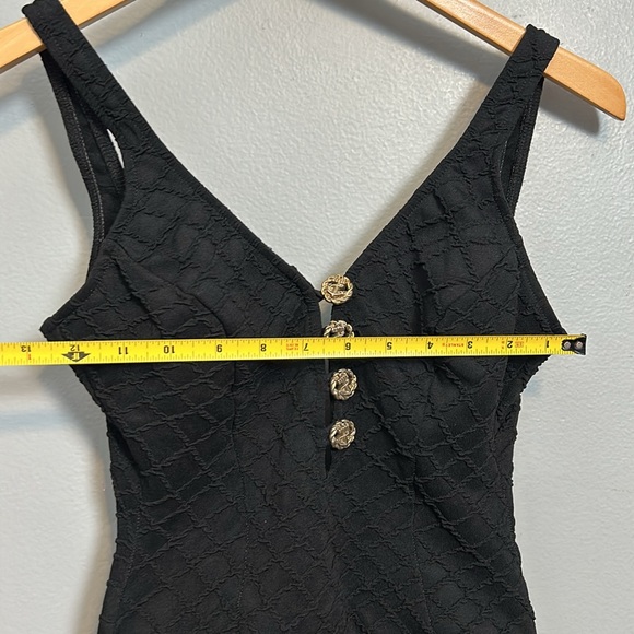 Vintage Black one piece swimsuit with gold tone buttons size small - Picture 13 of 15